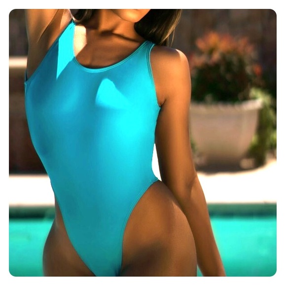Other - BRAND 🆕 Blue One Piece Thong Swimsuit